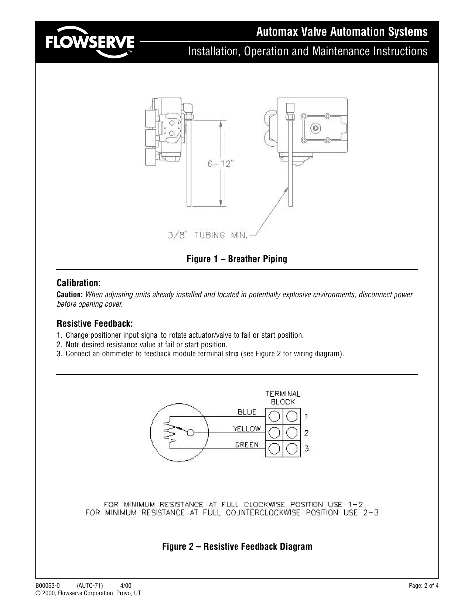 Flowserve APEX 5000 Analog Feedback Options User Manual | Page 2 / 4