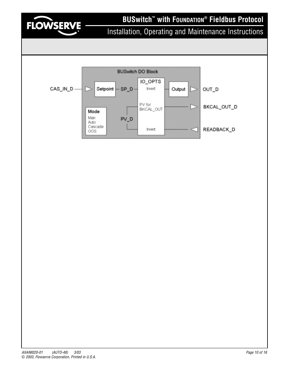 Buswitch, With f, Oundation | Flowserve BUSwitch User Manual | Page 10 / 16