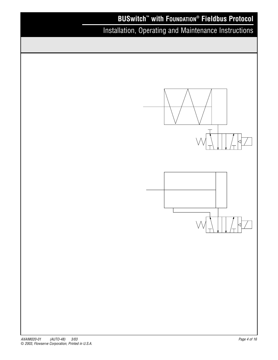 Buswitch, With f, Oundation | Mechanical installation, Lubrication | Flowserve BUSwitch User Manual | Page 4 / 16