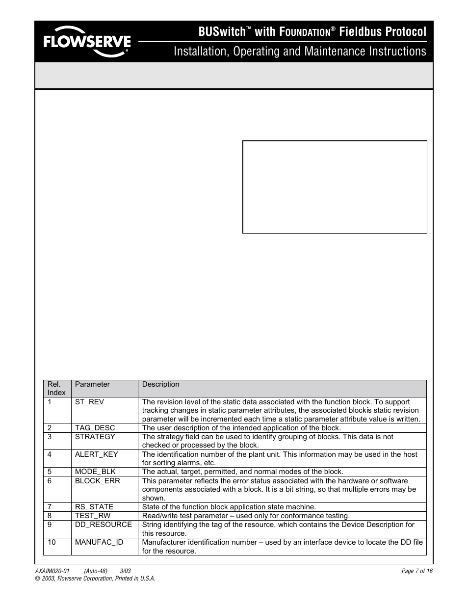 Buswitch, With f | Flowserve BUSwitch User Manual | Page 7 / 16