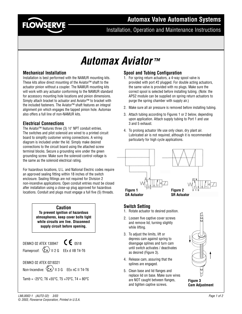 Flowserve Automax Aviator User Manual | 2 pages