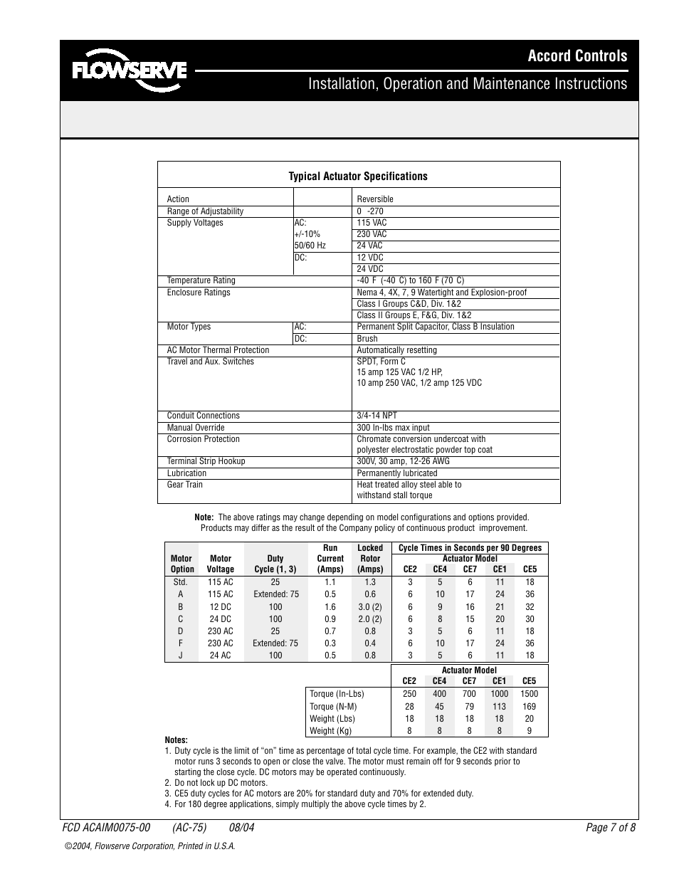 Flowserve ACE Series Centura User Manual | Page 7 / 8