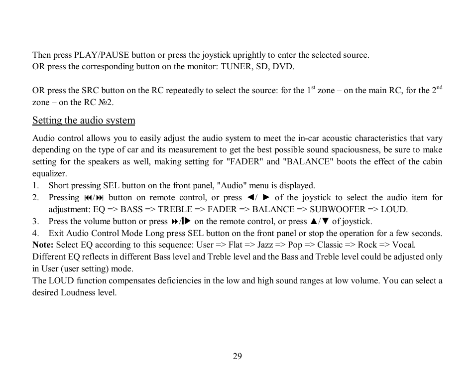 Setting the audio system | Hyundai H-CMD2002 User Manual | Page 29 / 146