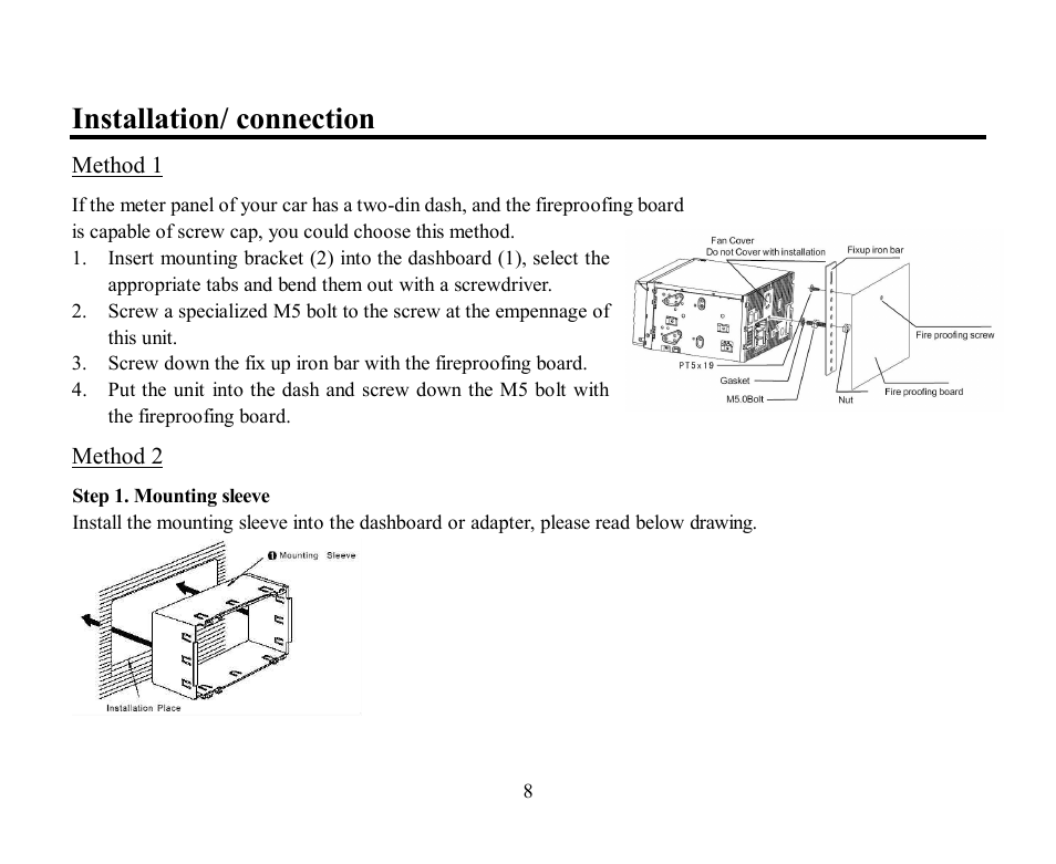 Installation/ connection | Hyundai H-CMD2002 User Manual | Page 8 / 146