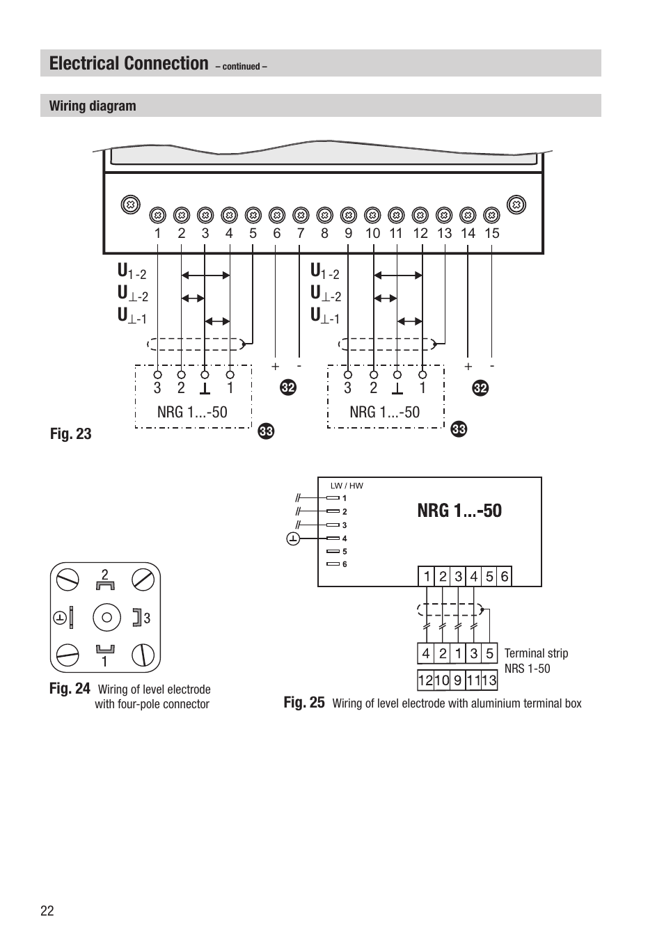 Electrical connection | Flowserve NRG 16-50 User Manual | Page 22 / 24