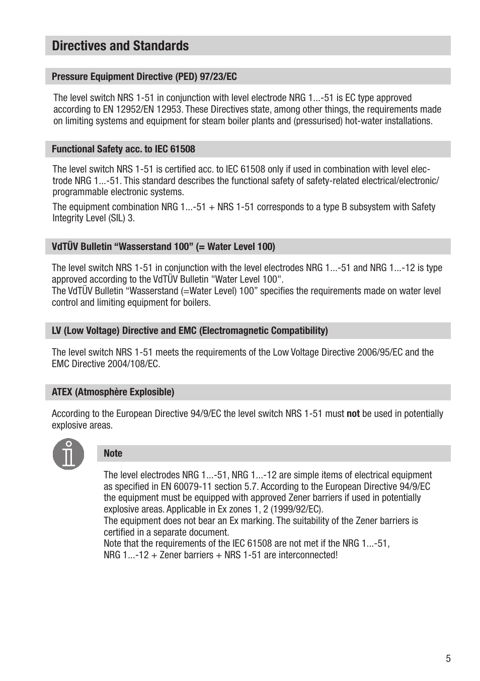 Directives and standards | Flowserve NRS 1-51 User Manual | Page 5 / 24