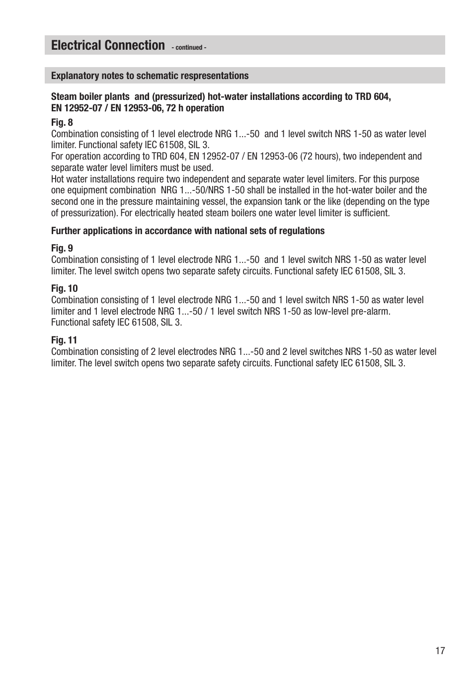 Electrical connection | Flowserve NRS 1-50 For ONE Electrode User Manual | Page 17 / 24