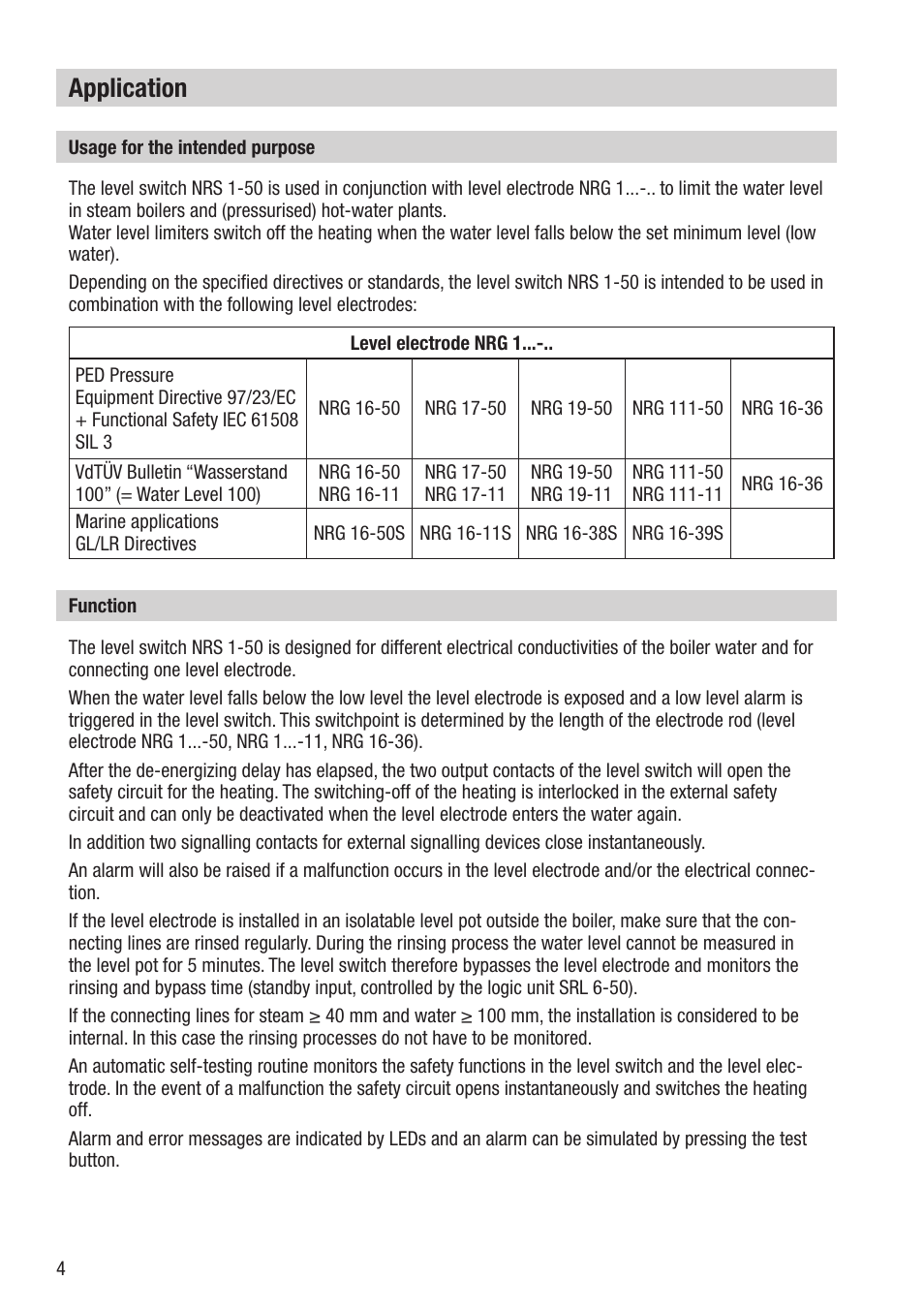 Application | Flowserve NRS 1-50 For ONE Electrode User Manual | Page 4 / 24