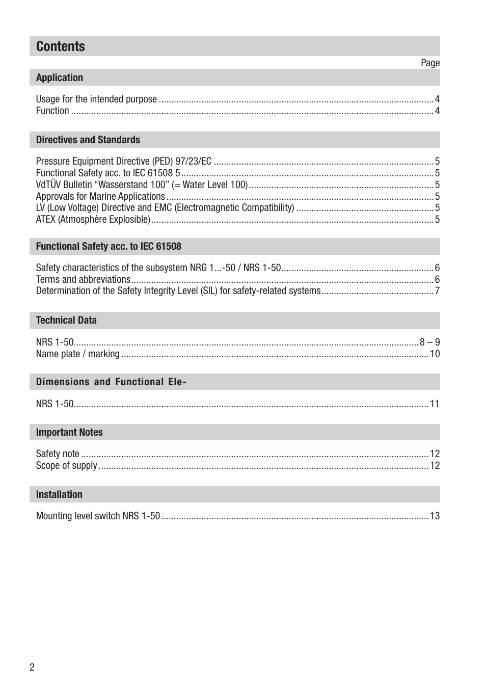Flowserve NRS 1-50 For TWO Electrodes User Manual | Page 2 / 28