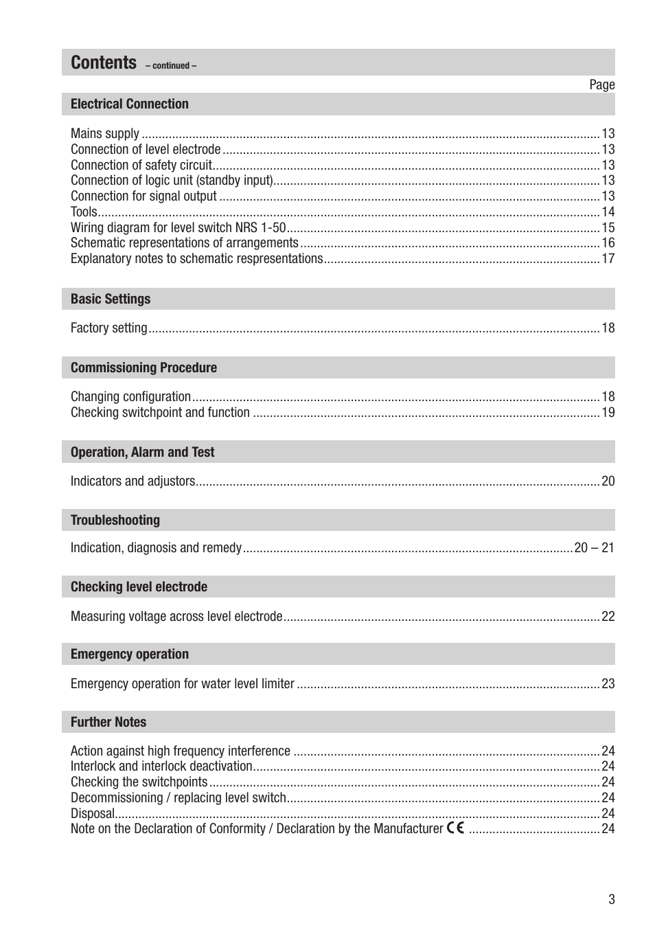 Flowserve NRS 1-50 For TWO Electrodes User Manual | Page 3 / 28