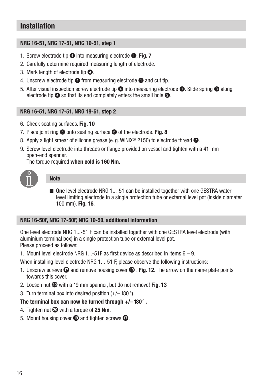 Installation | Flowserve NRG 16-51 User Manual | Page 16 / 24