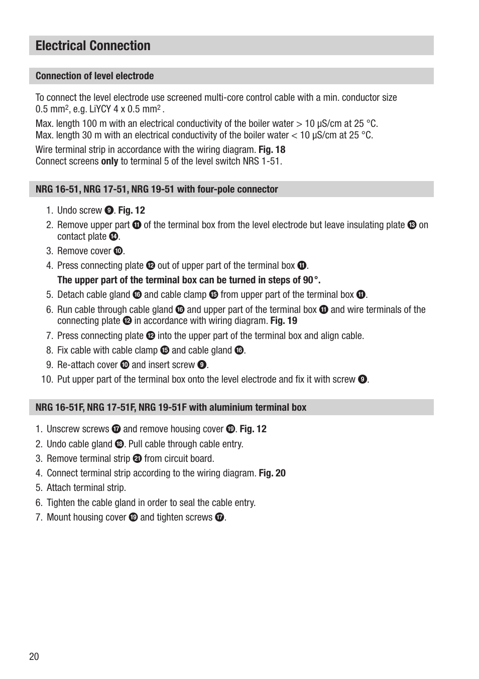 Electrical connection | Flowserve NRG 16-51 User Manual | Page 20 / 24