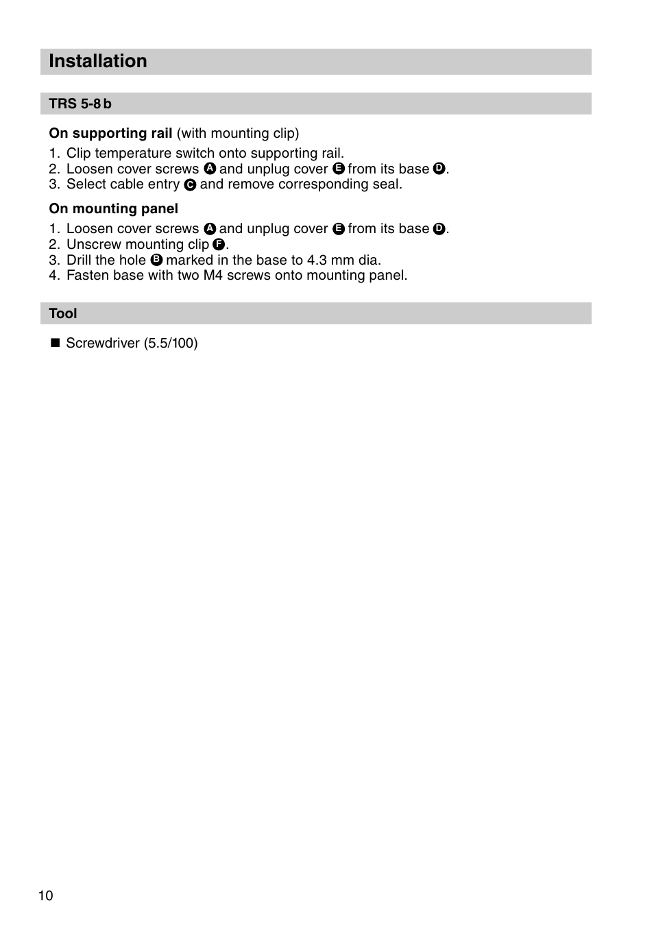 Installation | Flowserve TRS 5-8 User Manual | Page 10 / 16