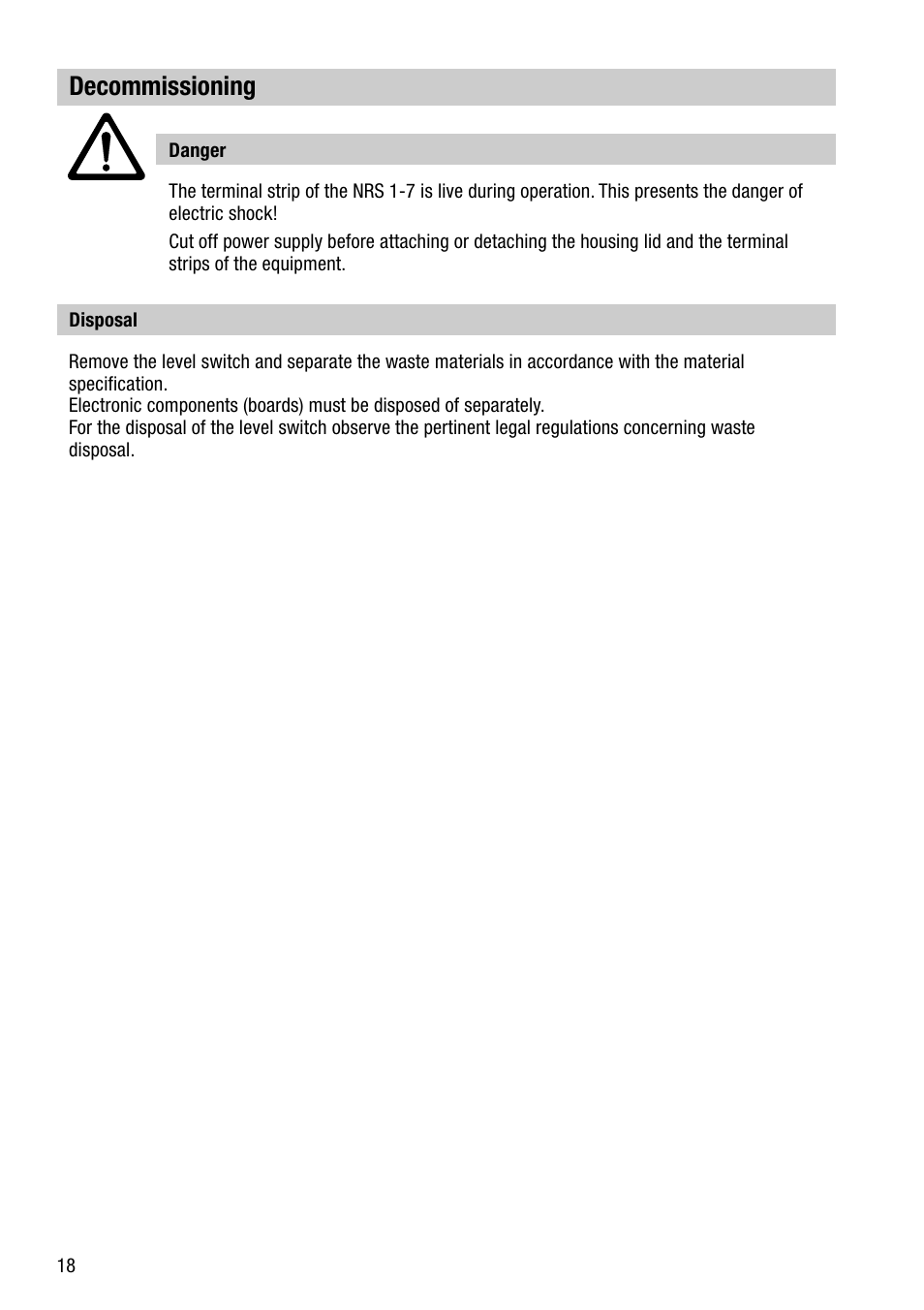 Decommissioning | Flowserve NRS 1-7 User Manual | Page 18 / 20