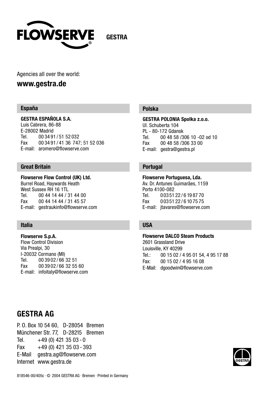 Flowserve NRS 1-7 User Manual | Page 20 / 20