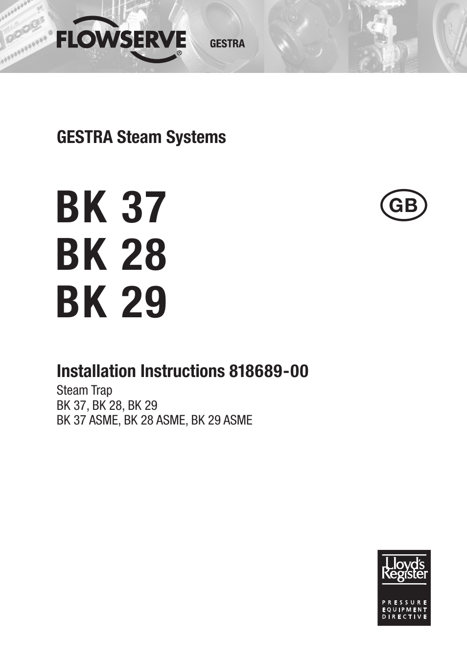 Flowserve BK 37 User Manual | 16 pages