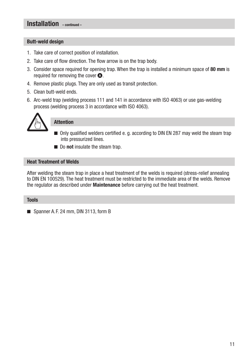 Installation | Flowserve BK 37 User Manual | Page 11 / 16