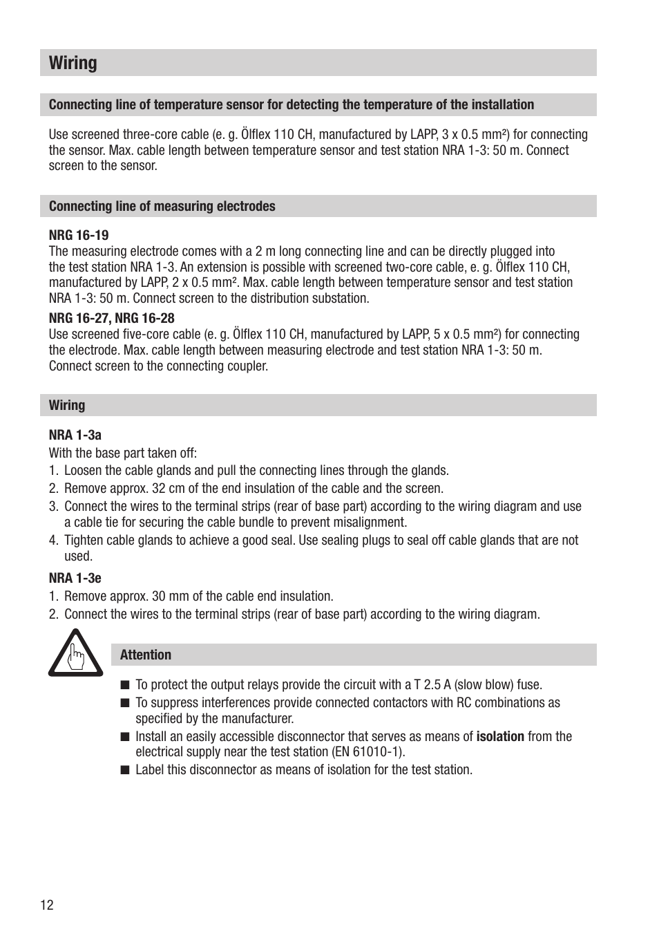 Wiring | Flowserve NRA 1-3 User Manual | Page 12 / 24