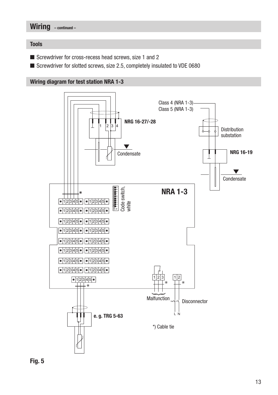 Wiring, Nra 1-3, Fig. 5 | Flowserve NRA 1-3 User Manual | Page 13 / 24