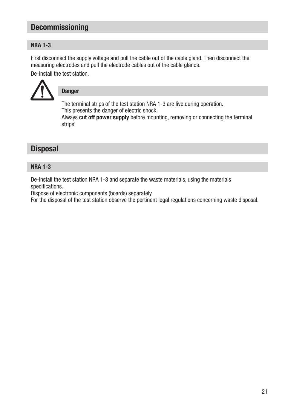 Decommissioning, Disposal | Flowserve NRA 1-3 User Manual | Page 21 / 24