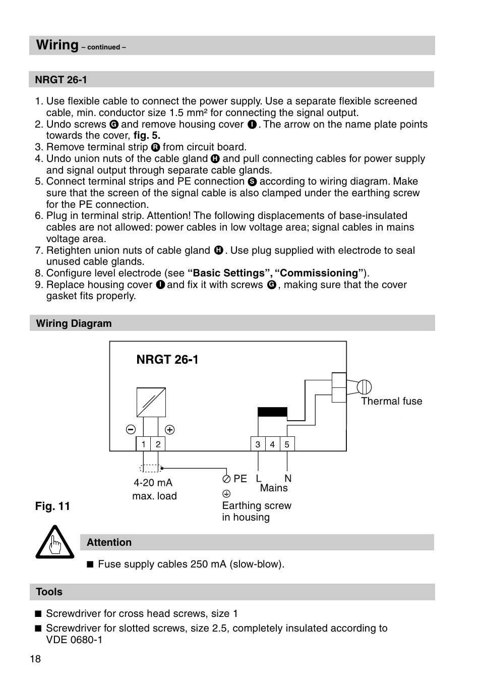 Wiring, Fig. 11 | Flowserve NRG 16-38S User Manual | Page 18 / 24