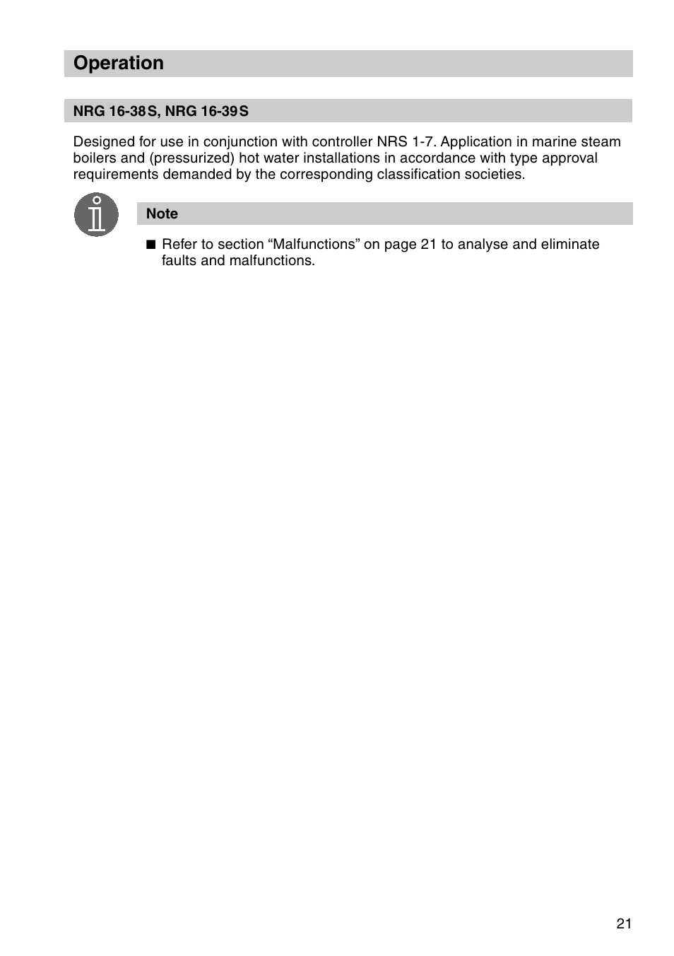 Operation | Flowserve NRG 16-38S User Manual | Page 21 / 24