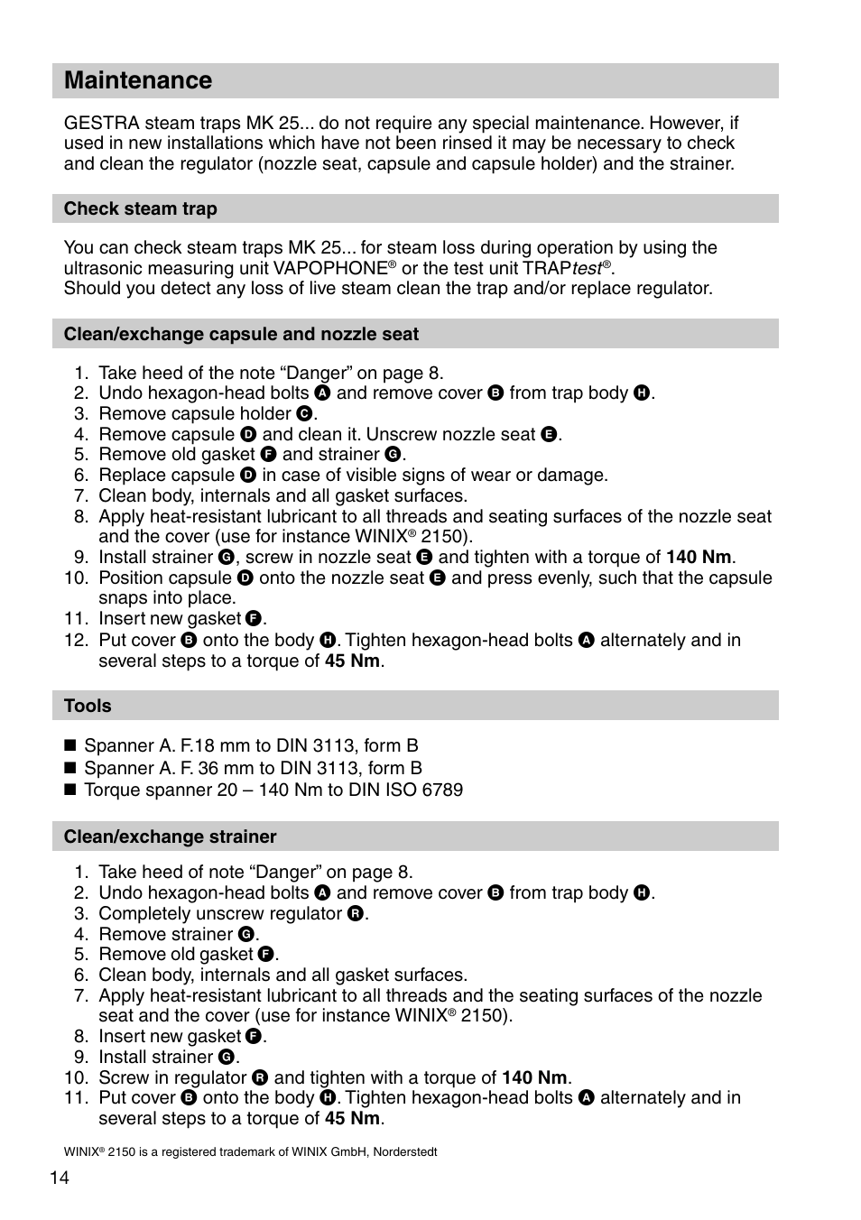 Maintenance | Flowserve MK25/2 User Manual | Page 14 / 20