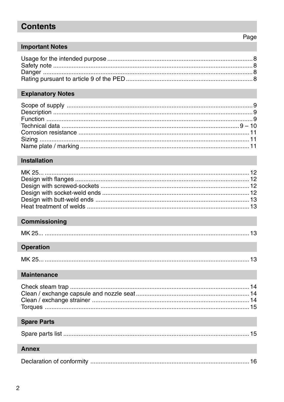 Flowserve MK25/2 User Manual | Page 2 / 20