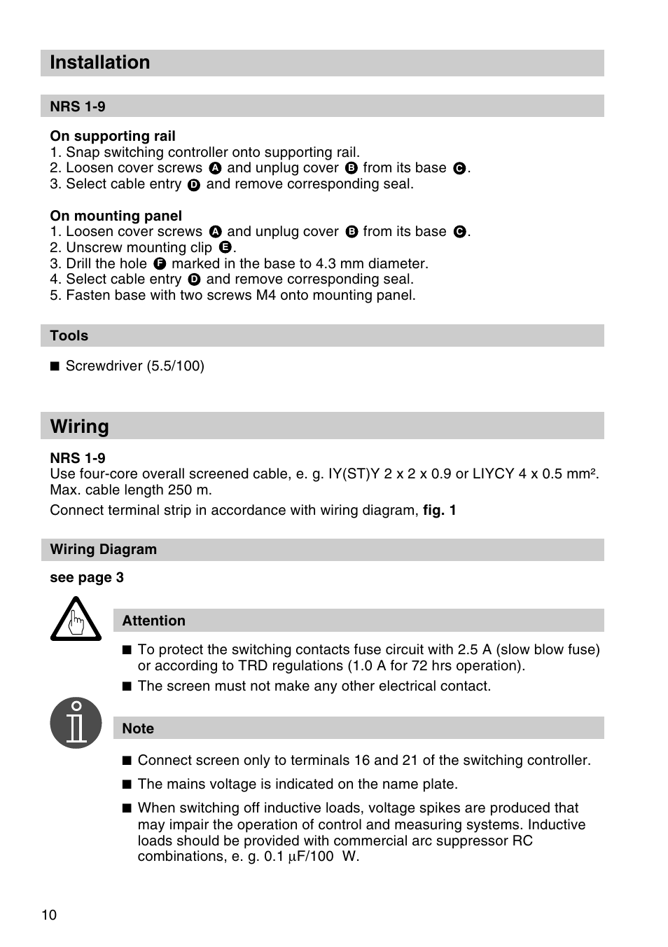 Installation, Wiring | Flowserve NRS1-9 User Manual | Page 10 / 16