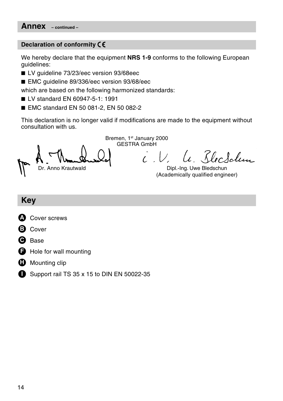 Key annex | Flowserve NRS1-9 User Manual | Page 14 / 16