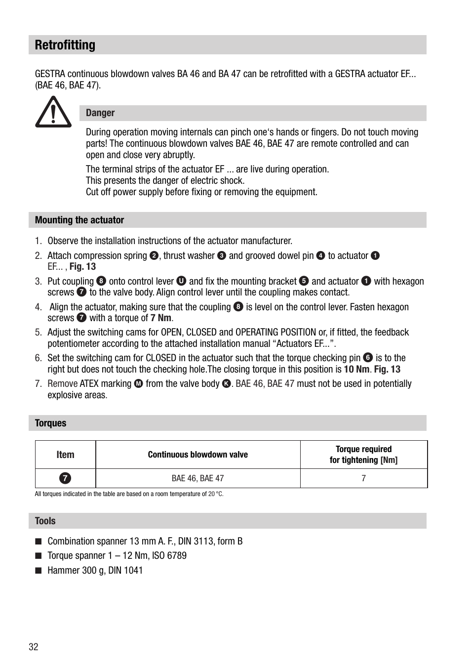 Retrofitting | Flowserve BA46 User Manual | Page 32 / 36