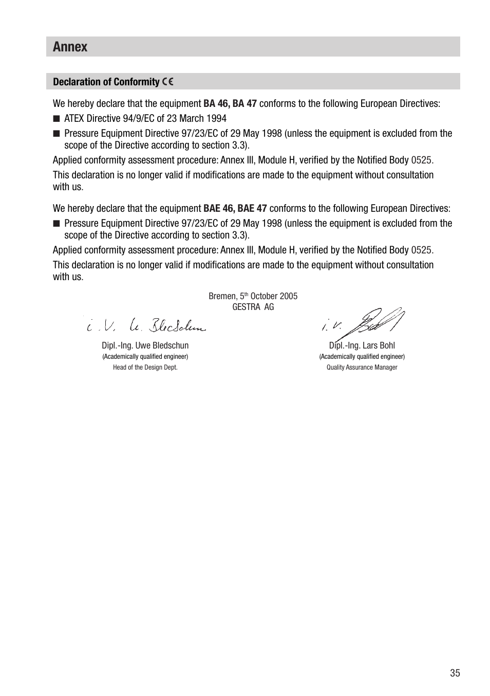 Annex | Flowserve BA46 User Manual | Page 35 / 36