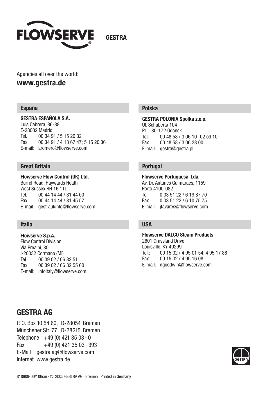 Flowserve BA46 User Manual | Page 36 / 36