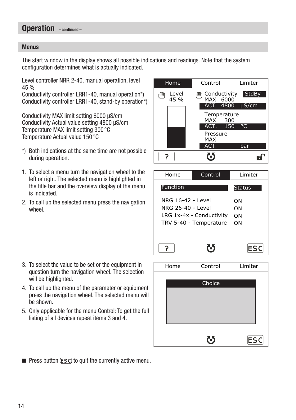 Operation | Flowserve URB 2 User Manual | Page 14 / 48