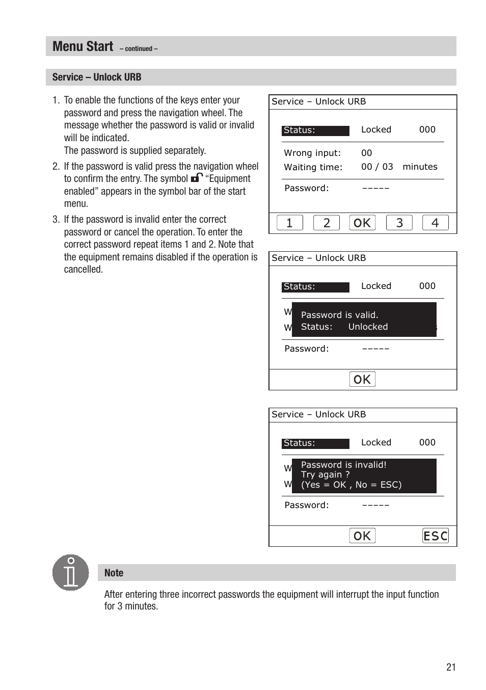 Menu start | Flowserve URB 2 User Manual | Page 21 / 48