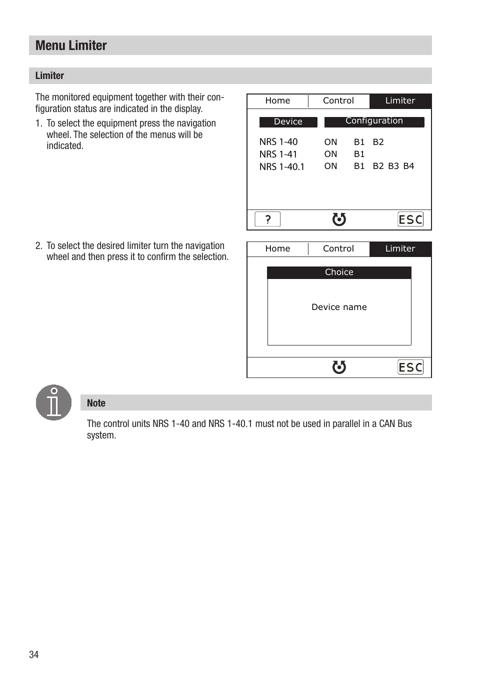 Menu limiter | Flowserve URB 2 User Manual | Page 34 / 48