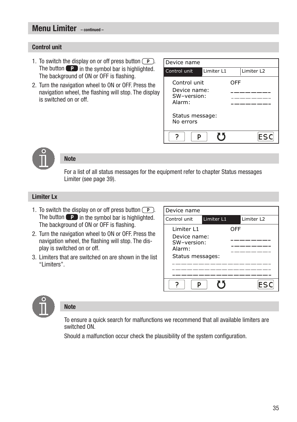 Menu limiter | Flowserve URB 2 User Manual | Page 35 / 48