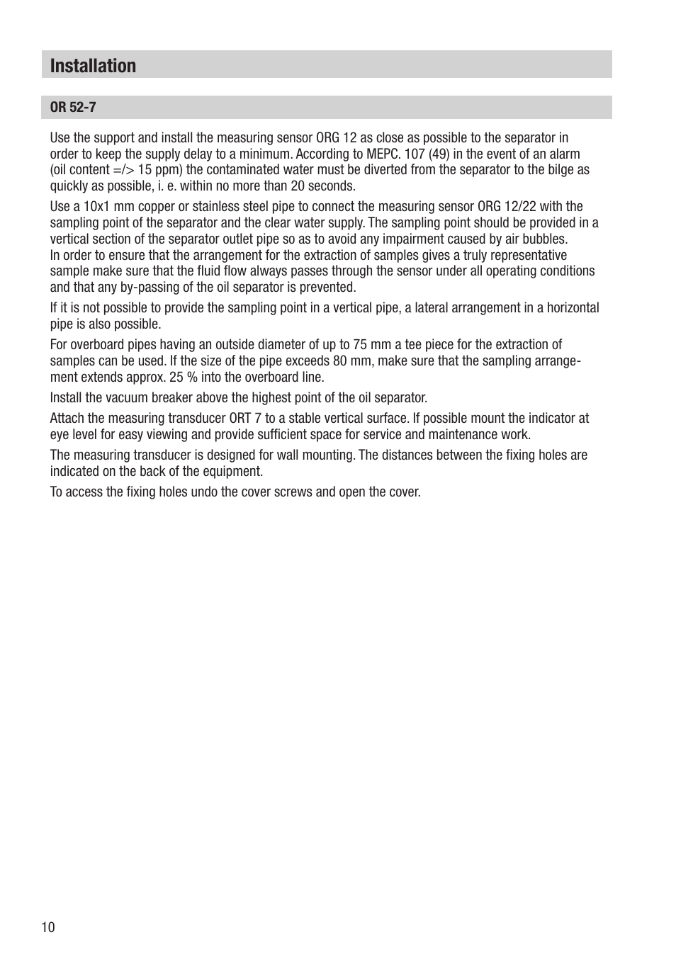 Installation | Flowserve OR 52-7 User Manual | Page 10 / 40