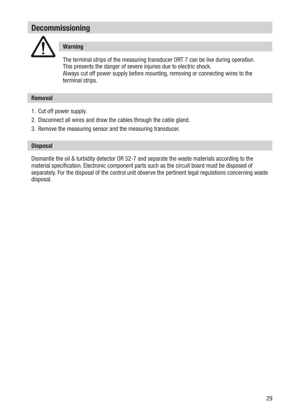 Decommissioning | Flowserve OR 52-7 User Manual | Page 29 / 40