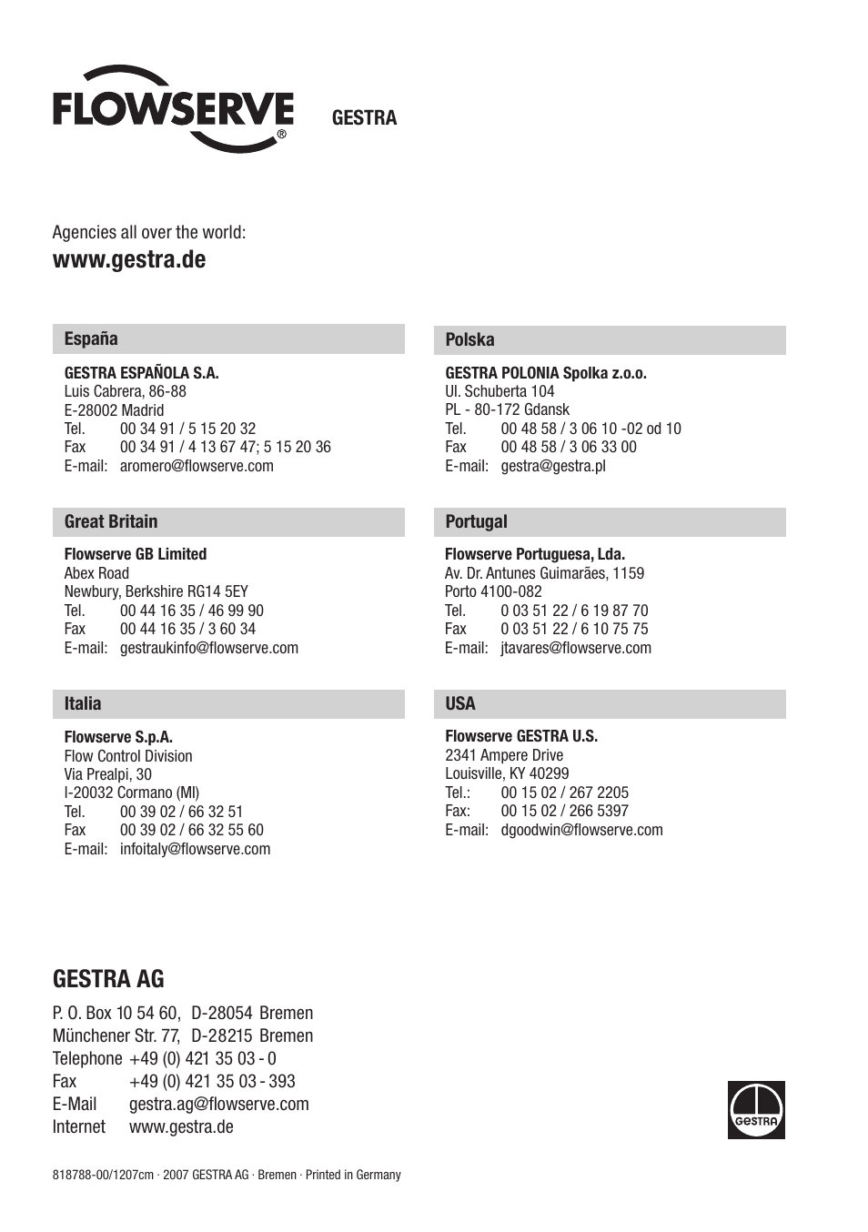 Flowserve OR 52-7 User Manual | Page 40 / 40