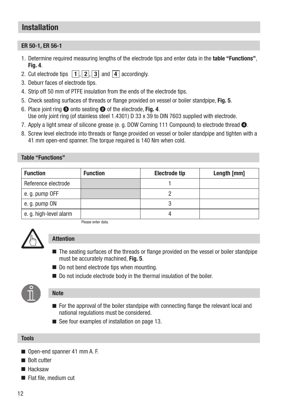 Installation | Flowserve ER 50-1 User Manual | Page 12 / 20