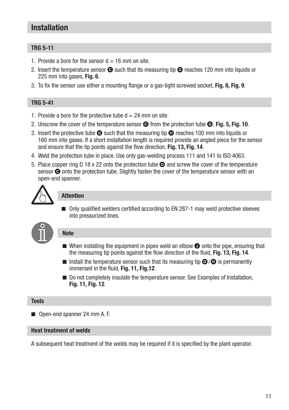 Installation | Flowserve TRG 5-11 User Manual | Page 11 / 20