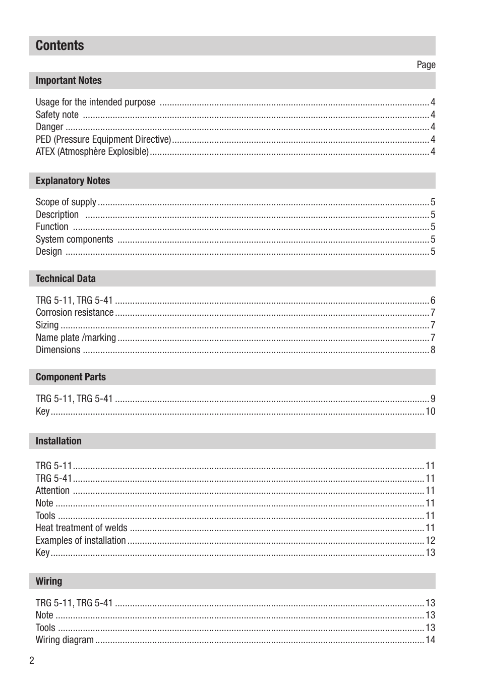 Flowserve TRG 5-11 User Manual | Page 2 / 20