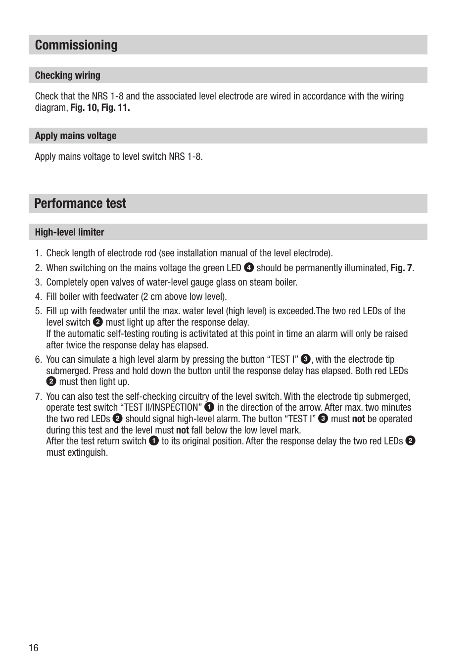 Commissioning, Performance test | Flowserve NRS1-8 User Manual | Page 16 / 20