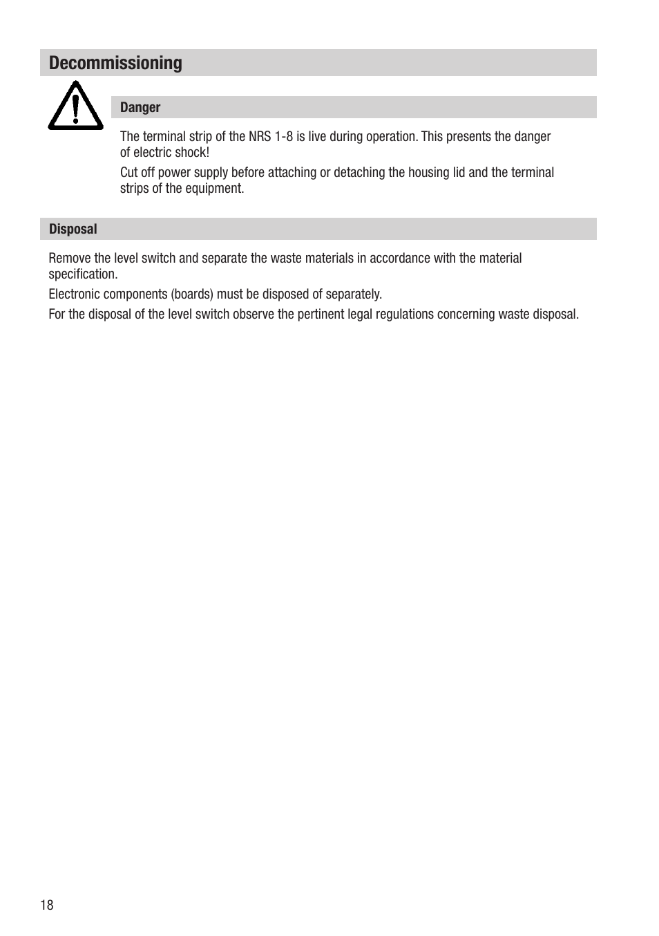 Decommissioning | Flowserve NRS1-8 User Manual | Page 18 / 20