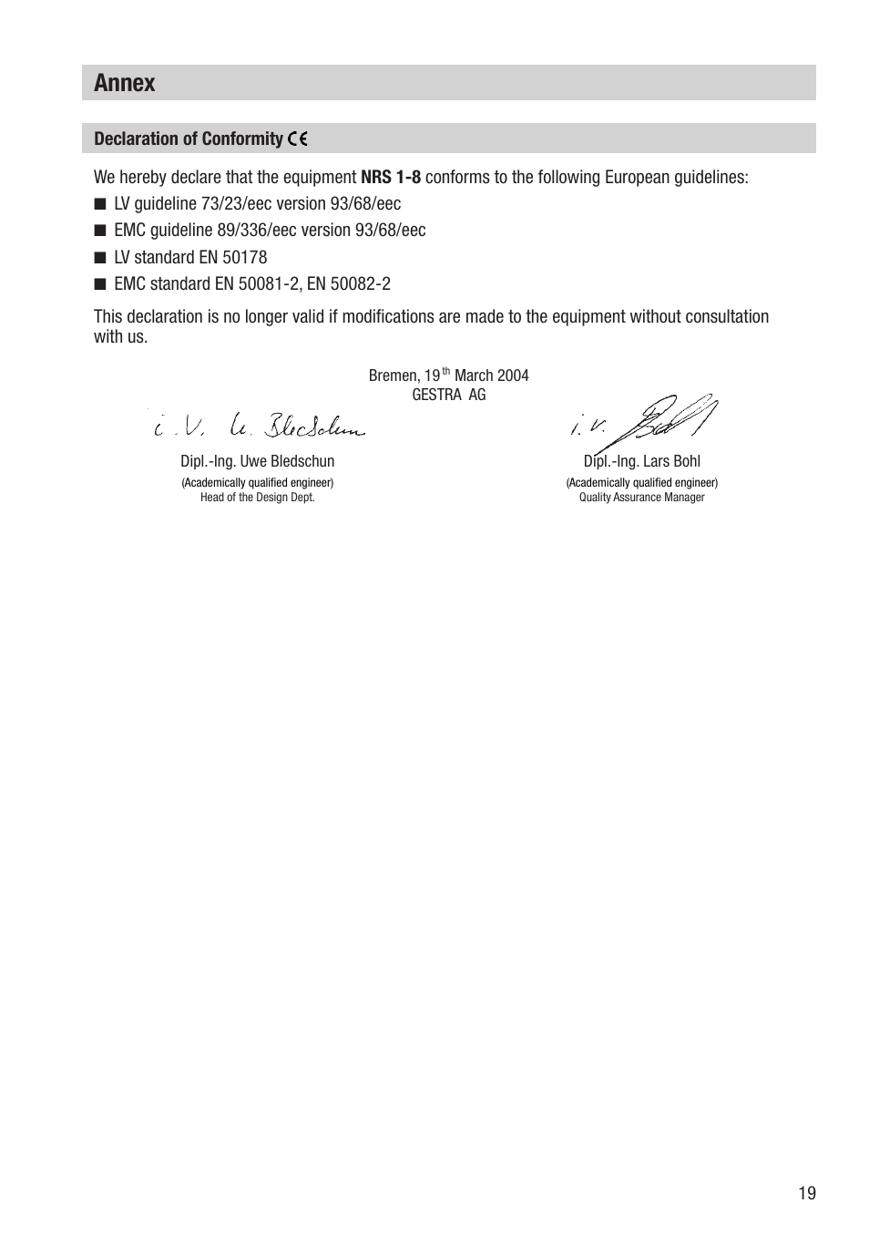 Annex | Flowserve NRS1-8 User Manual | Page 19 / 20