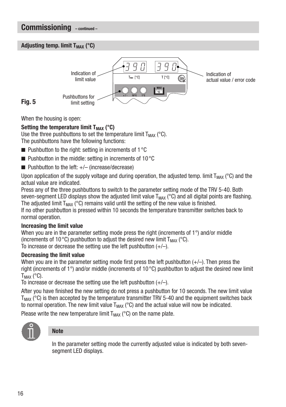 Commissioning | Flowserve TRV5-40 User Manual | Page 16 / 28