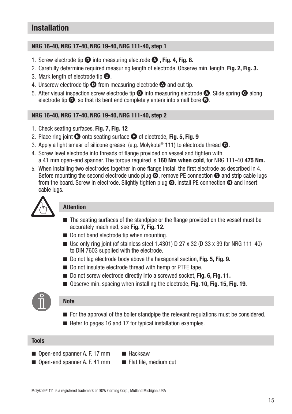 Installation | Flowserve NRG 16-40 User Manual | Page 15 / 28