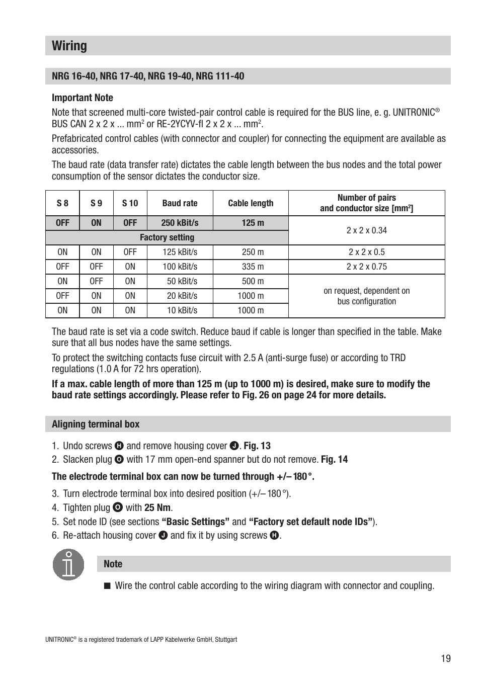 Wiring | Flowserve NRG 16-40 User Manual | Page 19 / 28