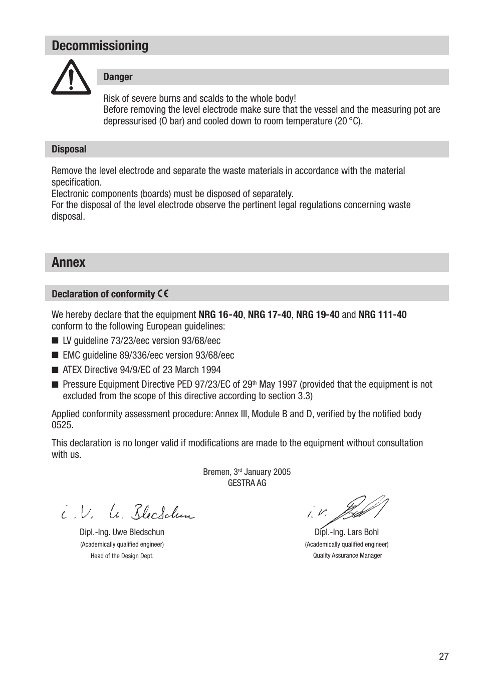 Annex, Decommissioning | Flowserve NRG 16-40 User Manual | Page 27 / 28